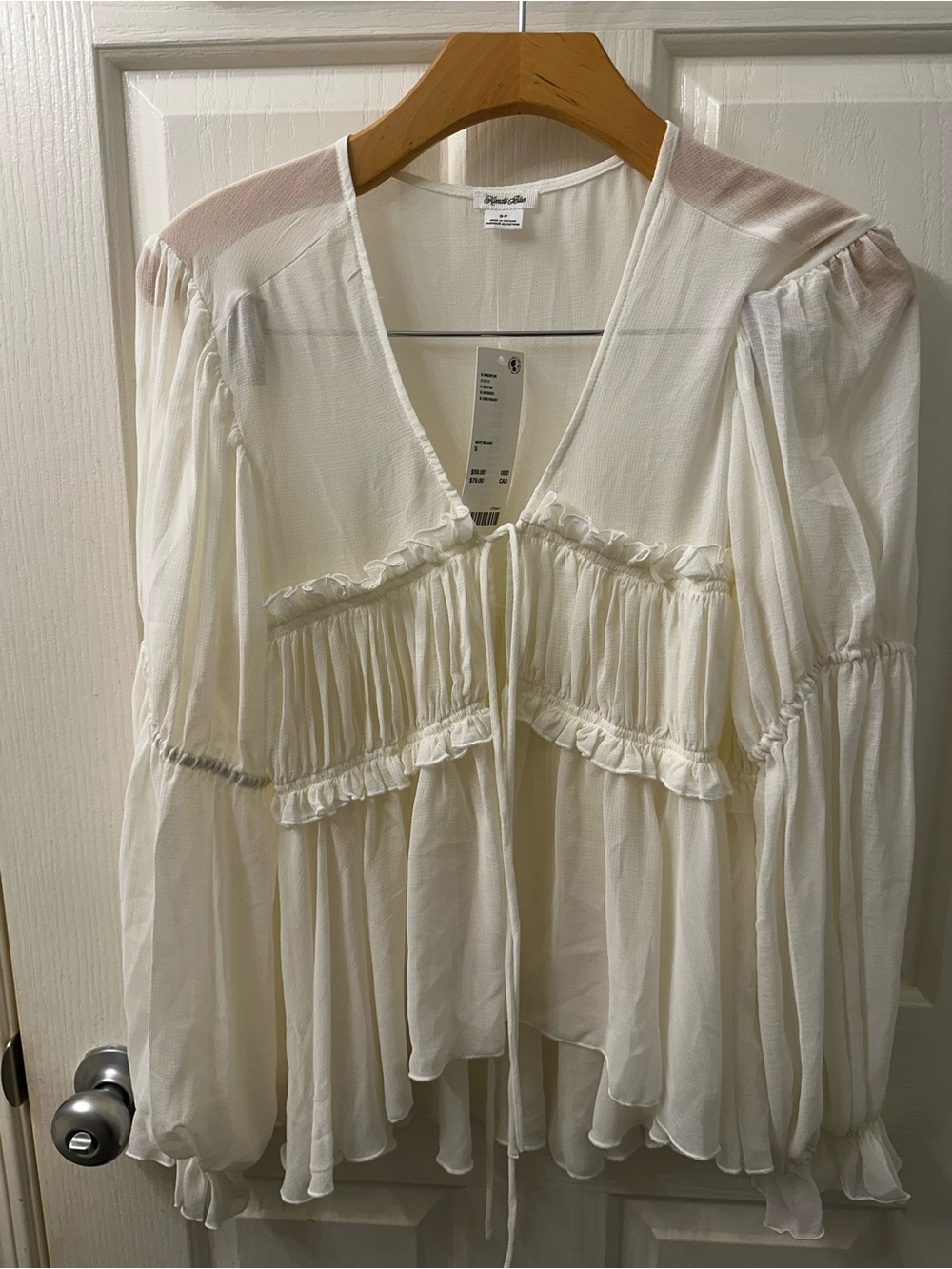 Kimchi Blue Cream Textured Scoop Neck Top